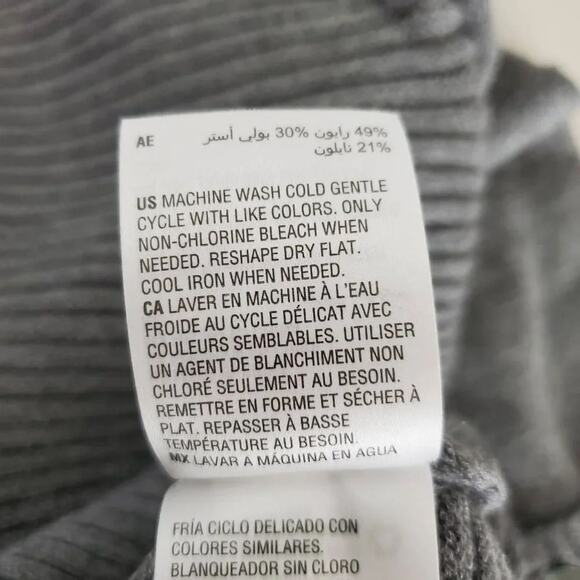 Alfani Ribbed Knit Sweater Womens Size M Gray Pewter Long Sleeve Mock Neck - Picture 11 of 11